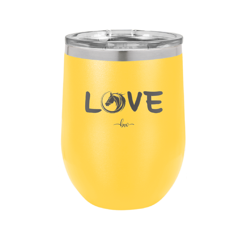 Love Horse Head - Laser Engraved Stainless Steel Drinkware - 1374 -