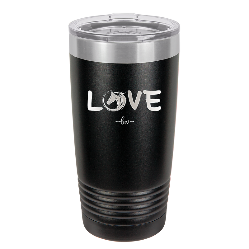 Love Horse Head - Laser Engraved Stainless Steel Drinkware - 1374 -