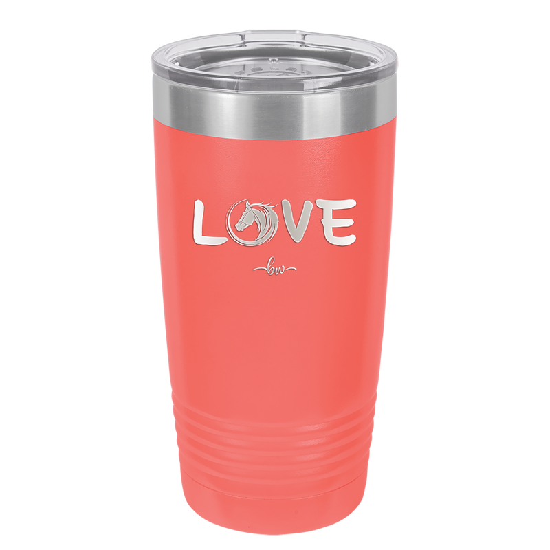 Love Horse Head - Laser Engraved Stainless Steel Drinkware - 1374 -