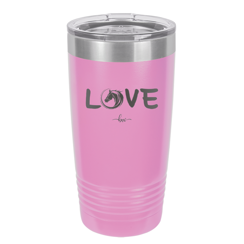 Love Horse Head - Laser Engraved Stainless Steel Drinkware - 1374 -