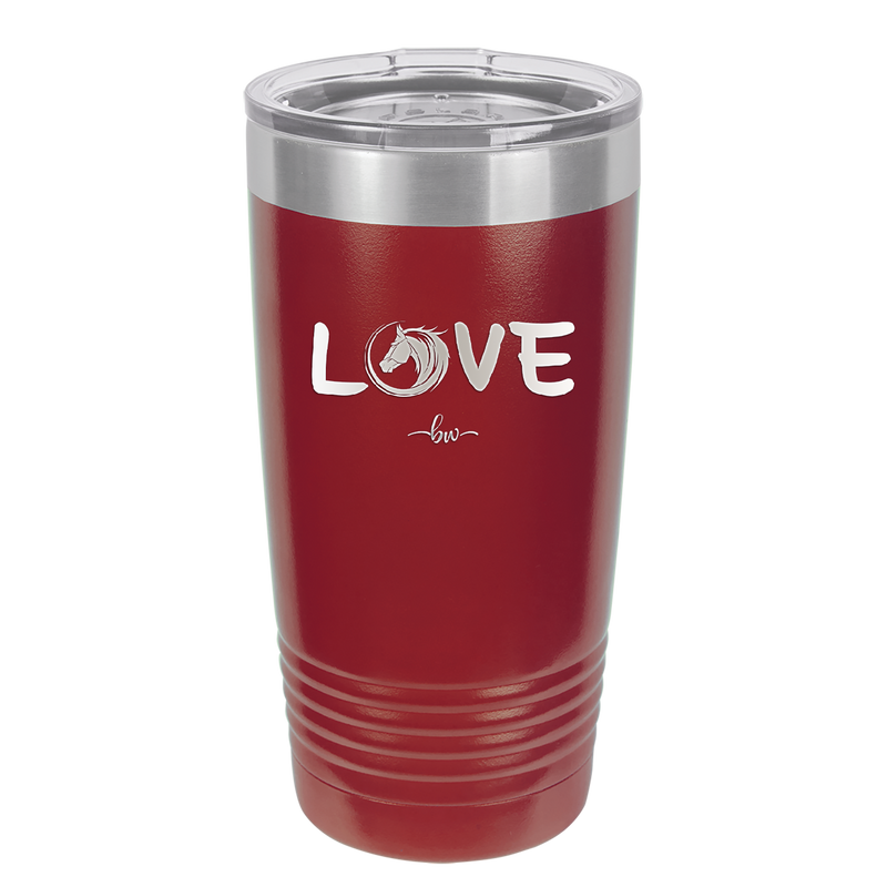 Love Horse Head - Laser Engraved Stainless Steel Drinkware - 1374 -