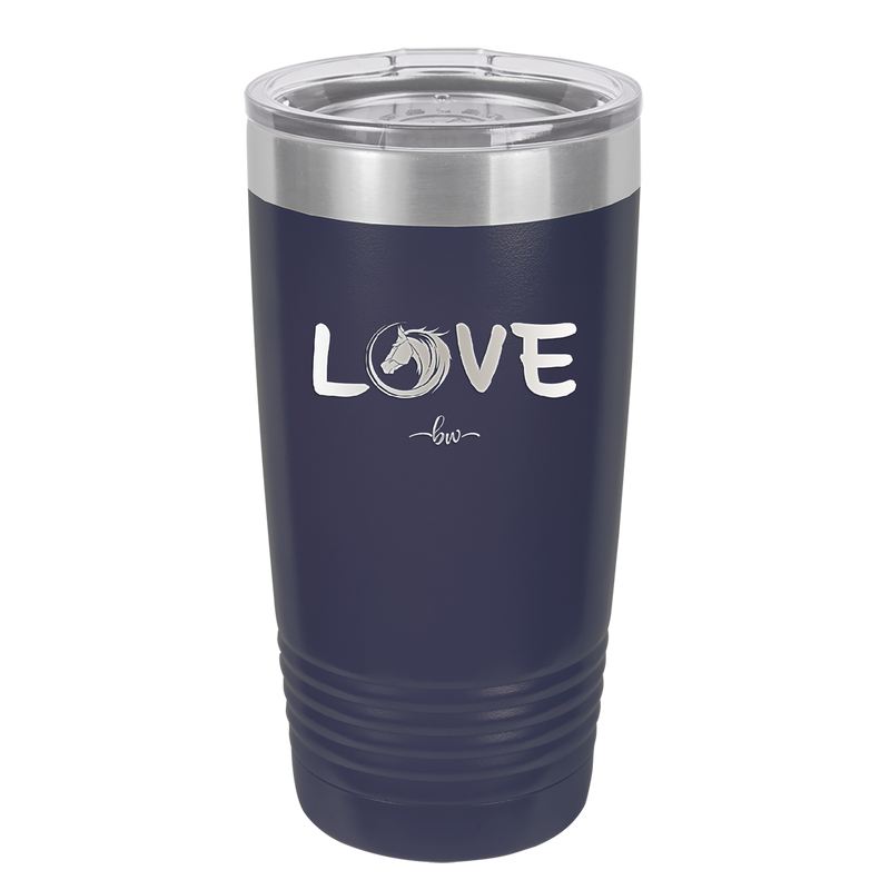 Love Horse Head - Laser Engraved Stainless Steel Drinkware - 1374 -