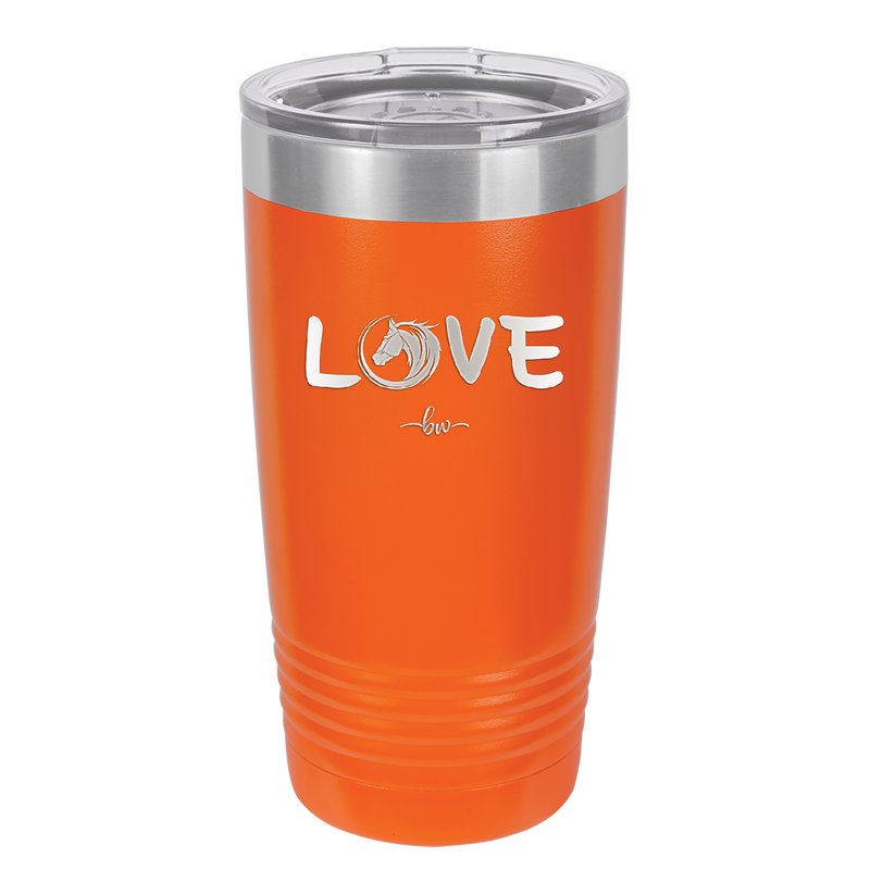 Love Horse Head - Laser Engraved Stainless Steel Drinkware - 1374 -