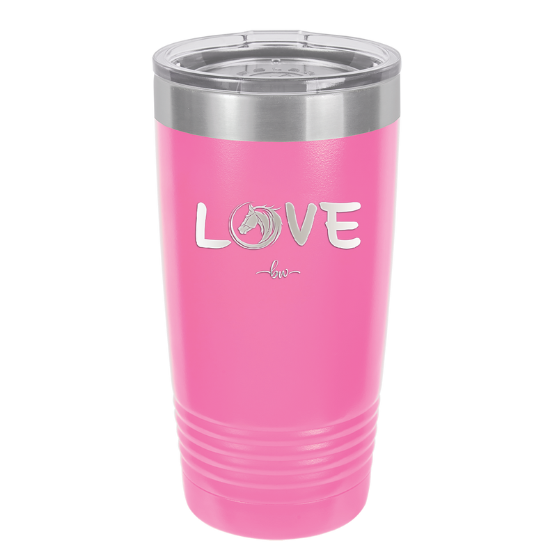 Love Horse Head - Laser Engraved Stainless Steel Drinkware - 1374 -