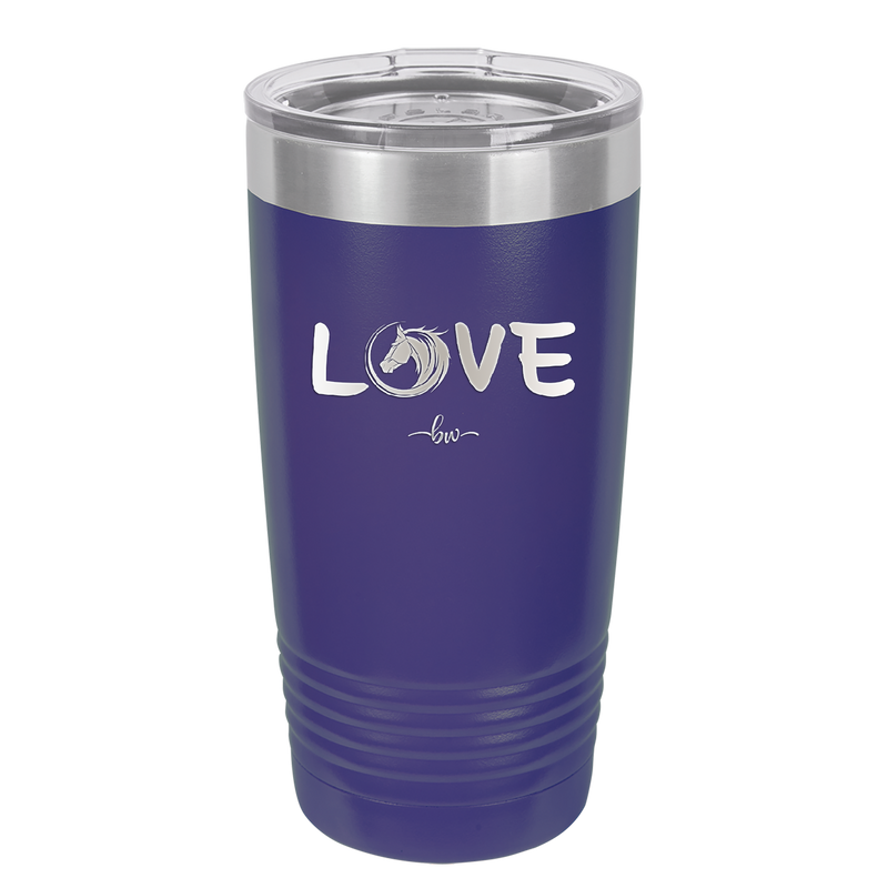 Love Horse Head - Laser Engraved Stainless Steel Drinkware - 1374 -
