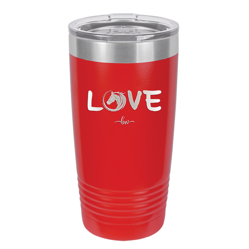 Love Horse Head - Laser Engraved Stainless Steel Drinkware - 1374 -