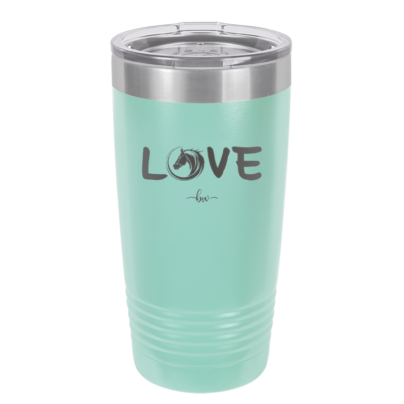 Love Horse Head - Laser Engraved Stainless Steel Drinkware - 1374 -