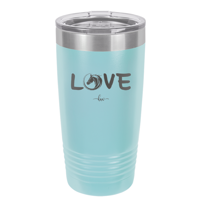 Love Horse Head - Laser Engraved Stainless Steel Drinkware - 1374 -
