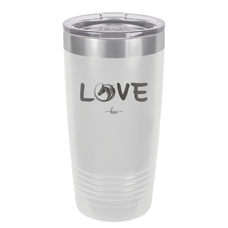 Love Horse Head - Laser Engraved Stainless Steel Drinkware - 1374 -