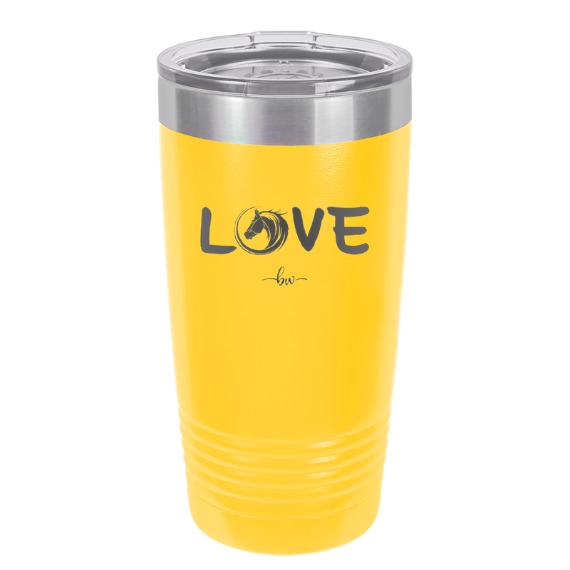 Love Horse Head - Laser Engraved Stainless Steel Drinkware - 1374 -