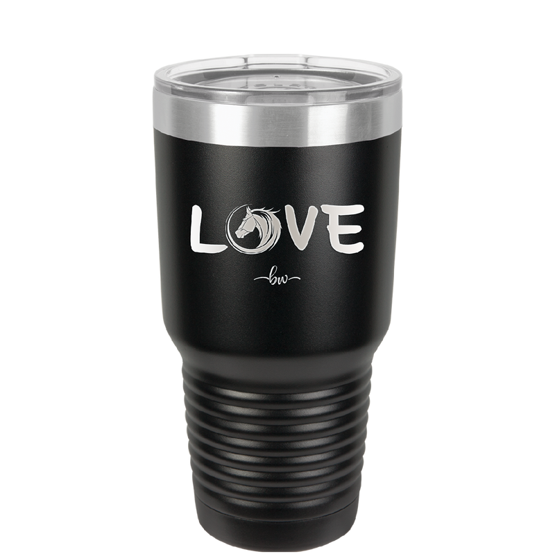 Love Horse Head - Laser Engraved Stainless Steel Drinkware - 1374 -