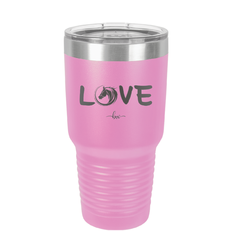 Love Horse Head - Laser Engraved Stainless Steel Drinkware - 1374 -