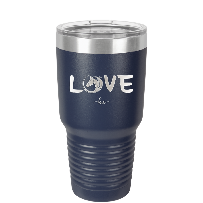 Love Horse Head - Laser Engraved Stainless Steel Drinkware - 1374 -