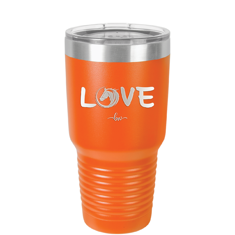 Love Horse Head - Laser Engraved Stainless Steel Drinkware - 1374 -