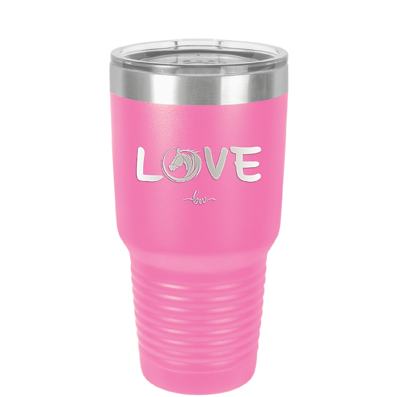 Love Horse Head - Laser Engraved Stainless Steel Drinkware - 1374 -