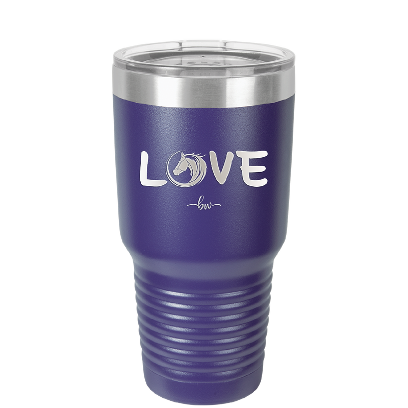 Love Horse Head - Laser Engraved Stainless Steel Drinkware - 1374 -