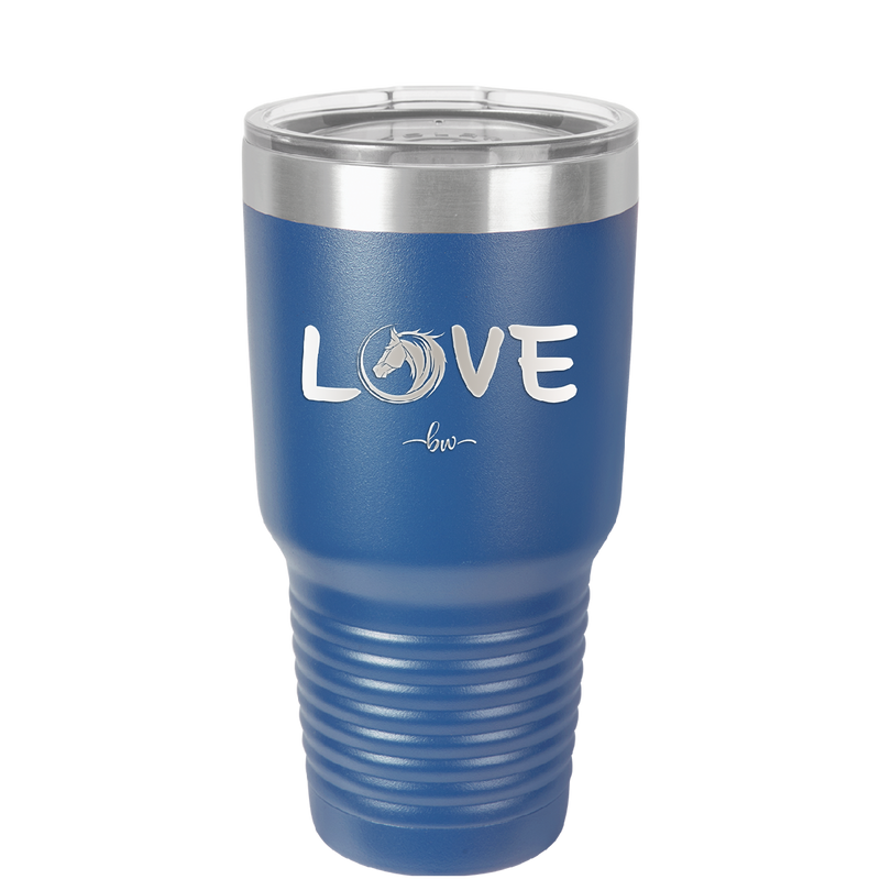 Love Horse Head - Laser Engraved Stainless Steel Drinkware - 1374 -