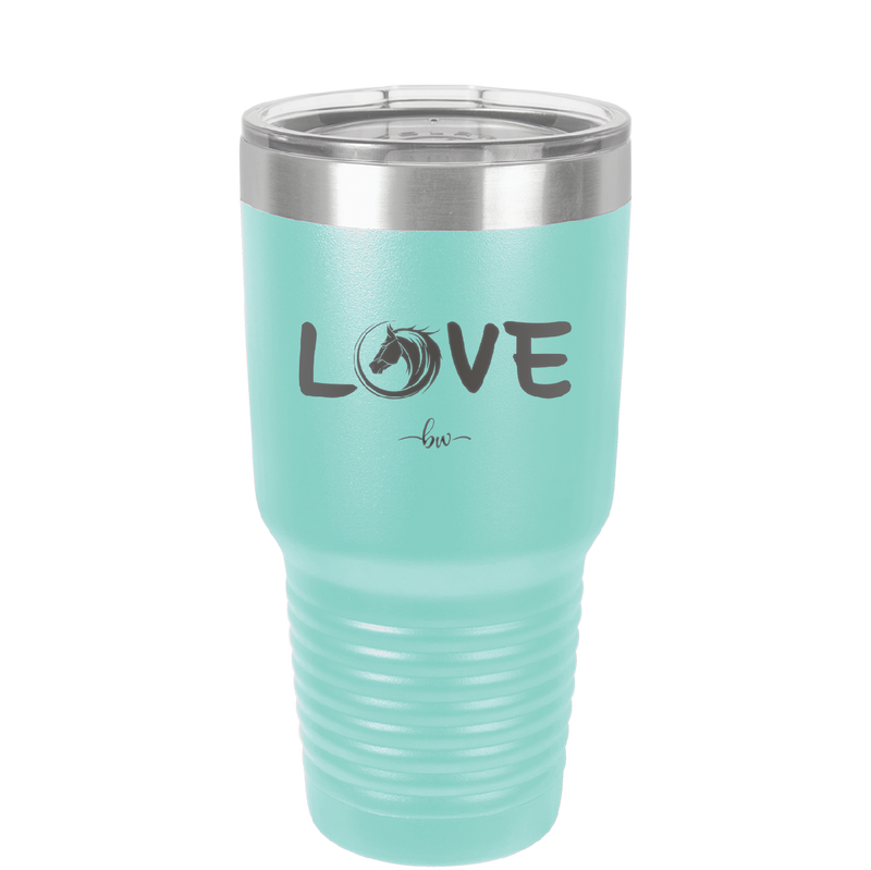 Love Horse Head - Laser Engraved Stainless Steel Drinkware - 1374 -