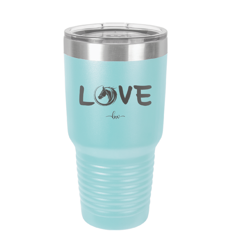 Love Horse Head - Laser Engraved Stainless Steel Drinkware - 1374 -