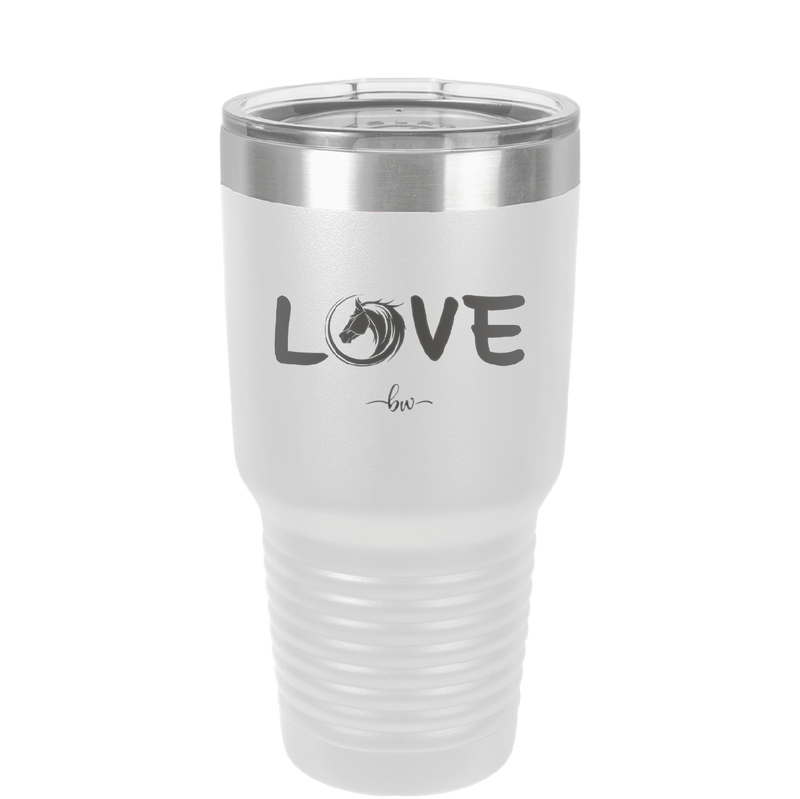 Love Horse Head - Laser Engraved Stainless Steel Drinkware - 1374 -