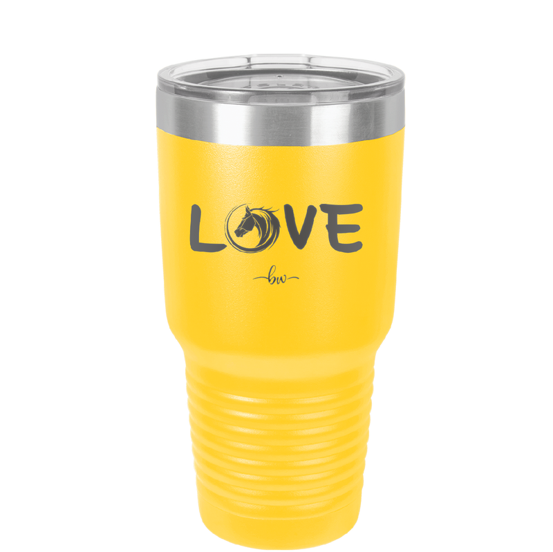 Love Horse Head - Laser Engraved Stainless Steel Drinkware - 1374 -