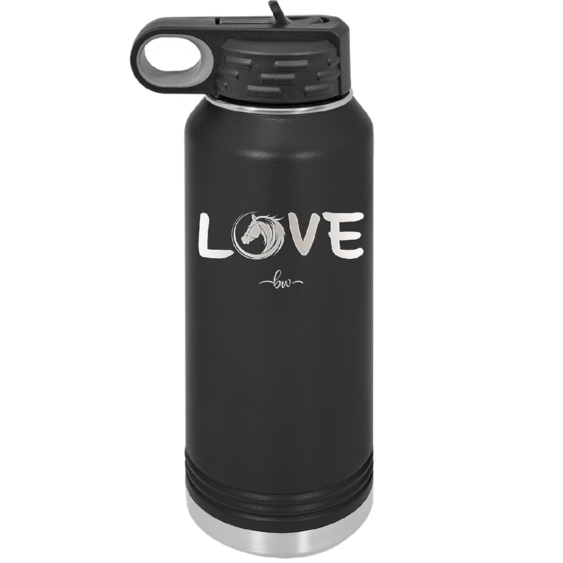 Love Horse Head - Laser Engraved Stainless Steel Drinkware - 1374 -