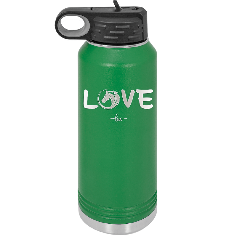 Love Horse Head - Laser Engraved Stainless Steel Drinkware - 1374 -