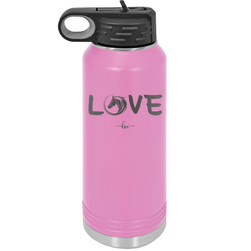 Love Horse Head - Laser Engraved Stainless Steel Drinkware - 1374 -