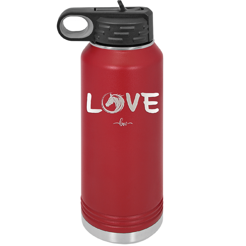 Love Horse Head - Laser Engraved Stainless Steel Drinkware - 1374 -