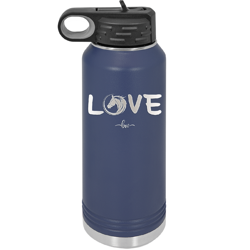Love Horse Head - Laser Engraved Stainless Steel Drinkware - 1374 -