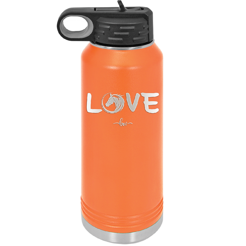 Love Horse Head - Laser Engraved Stainless Steel Drinkware - 1374 -