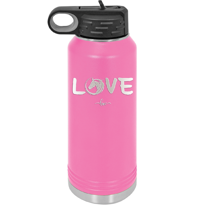 Love Horse Head - Laser Engraved Stainless Steel Drinkware - 1374 -