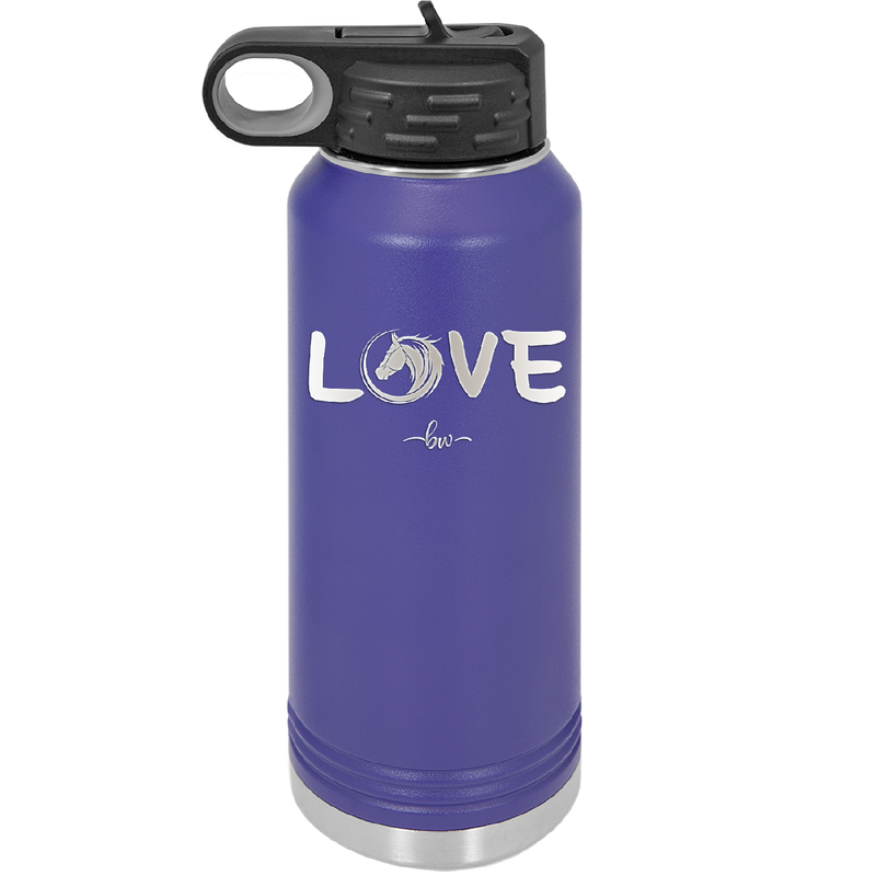 Love Horse Head - Laser Engraved Stainless Steel Drinkware - 1374 -