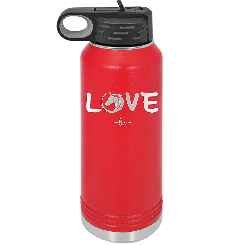 Love Horse Head - Laser Engraved Stainless Steel Drinkware - 1374 -