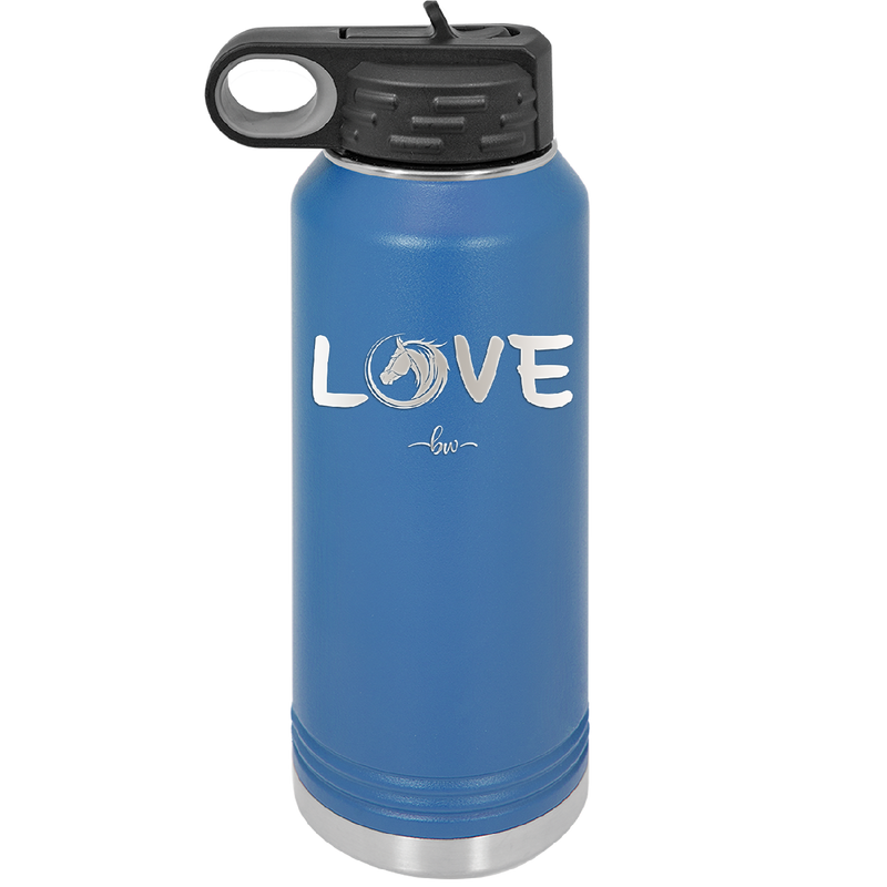 Love Horse Head - Laser Engraved Stainless Steel Drinkware - 1374 -