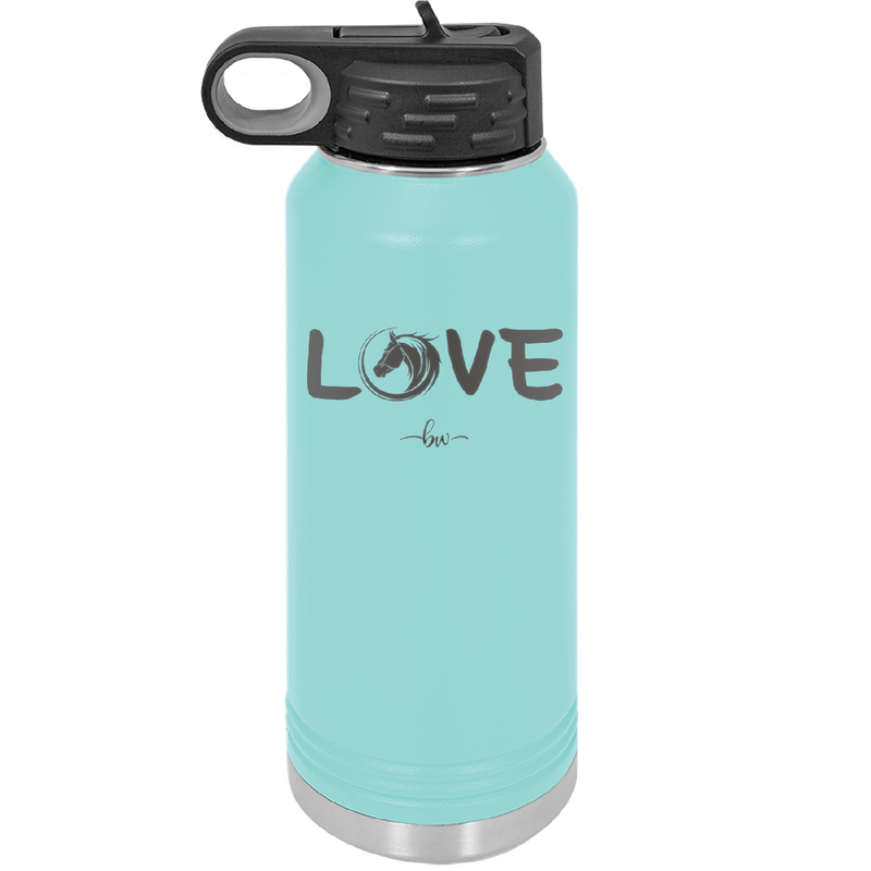 Love Horse Head - Laser Engraved Stainless Steel Drinkware - 1374 -
