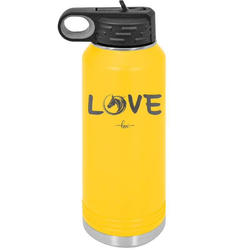 Love Horse Head - Laser Engraved Stainless Steel Drinkware - 1374 -