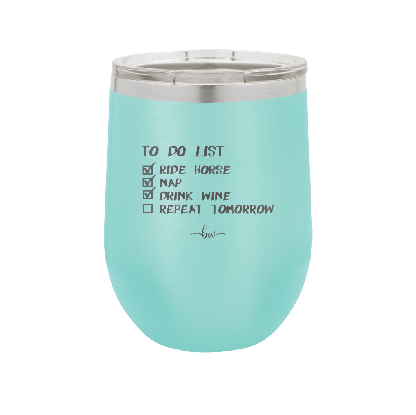 To Do List Ride Horse Nap Drink Wine Repeat - Laser Engraved Stainless Steel Drinkware - 1383 -