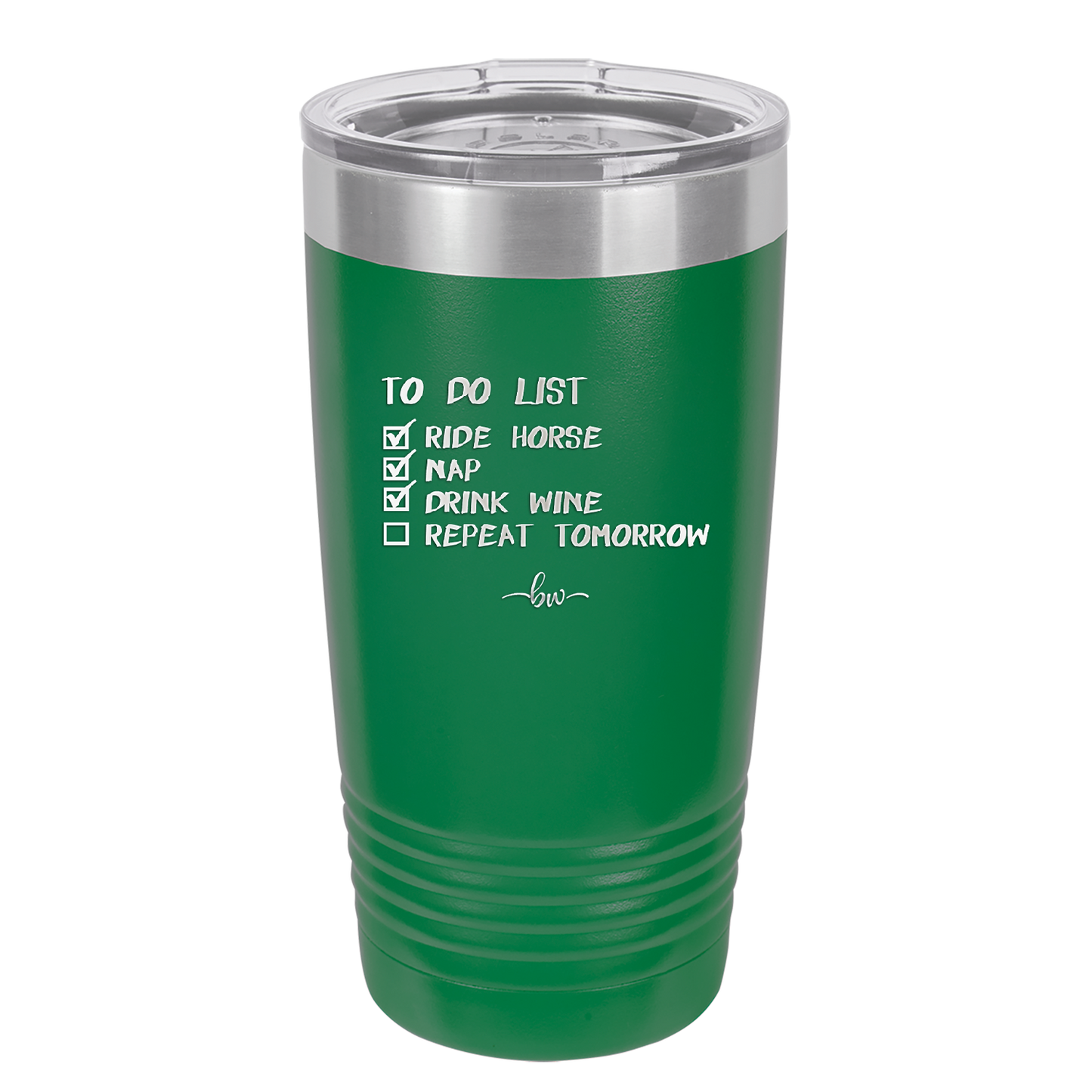 To Do List Ride Horse Nap Drink Wine Repeat - Laser Engraved Stainless Steel Drinkware - 1383 -