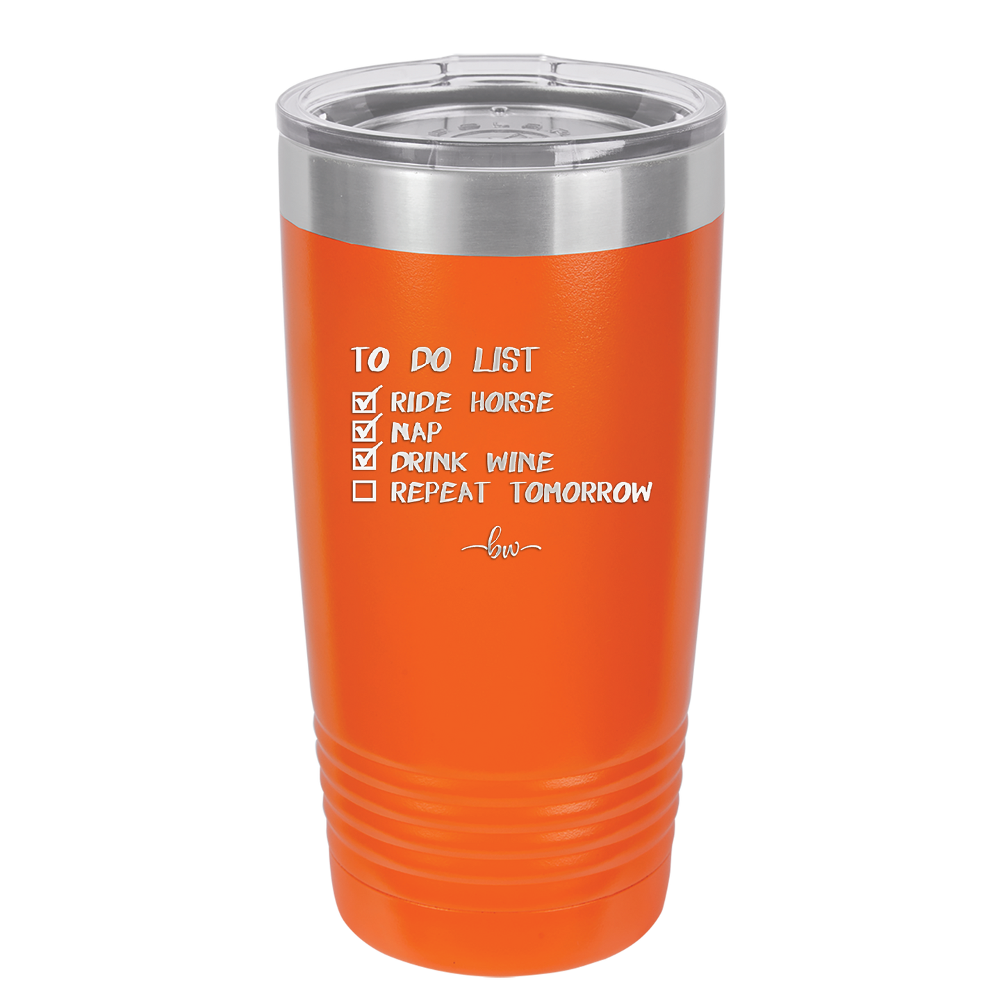 To Do List Ride Horse Nap Drink Wine Repeat - Laser Engraved Stainless Steel Drinkware - 1383 -