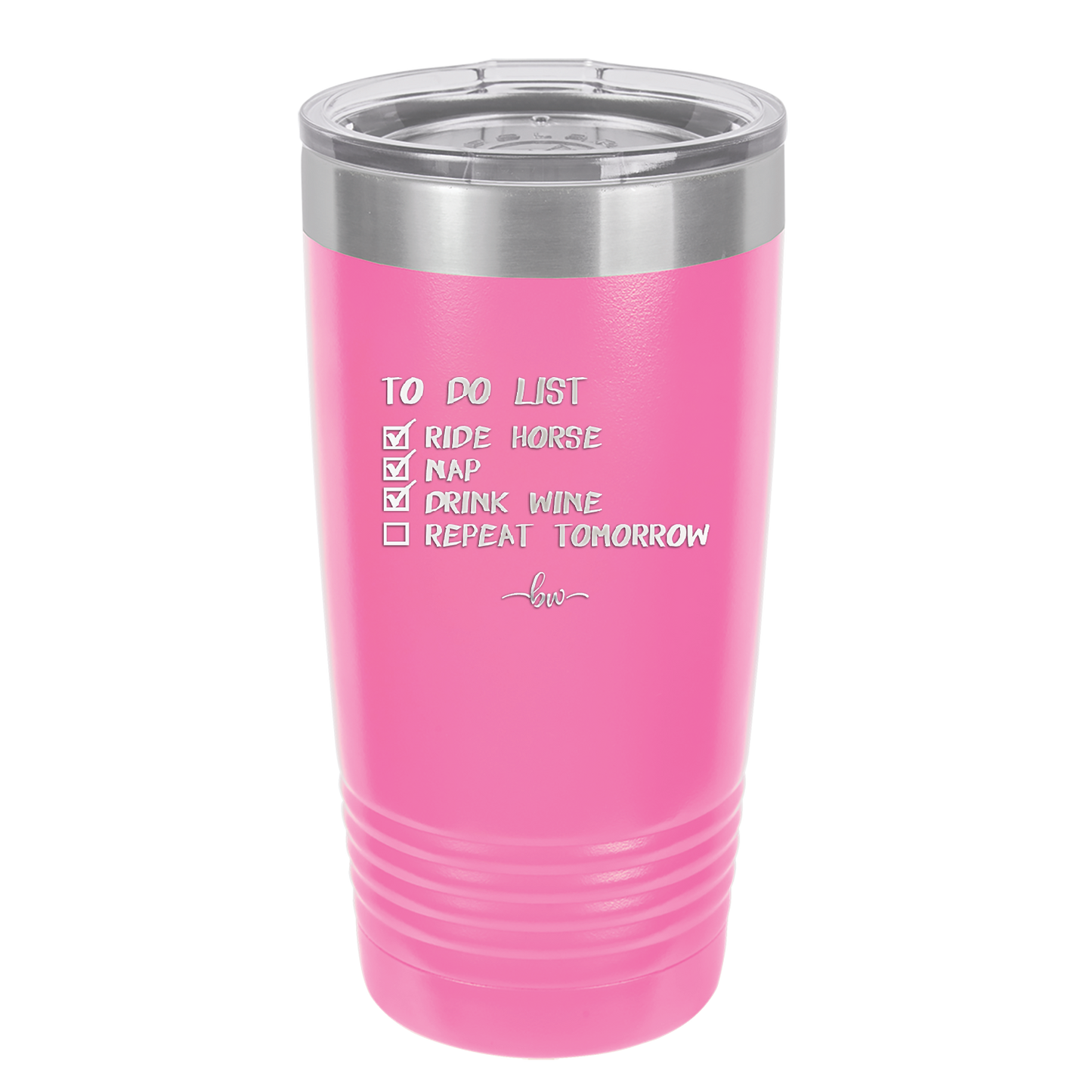 To Do List Ride Horse Nap Drink Wine Repeat - Laser Engraved Stainless Steel Drinkware - 1383 -