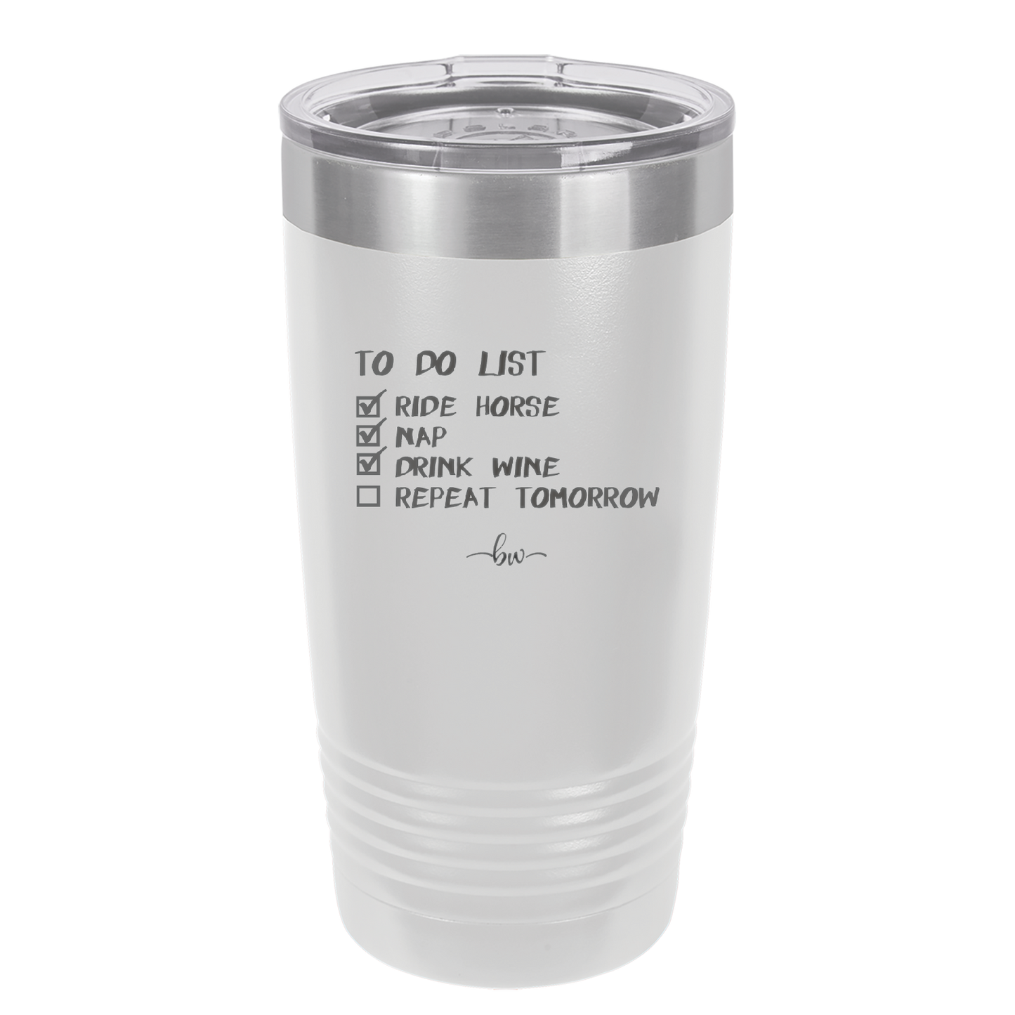 To Do List Ride Horse Nap Drink Wine Repeat - Laser Engraved Stainless Steel Drinkware - 1383 -
