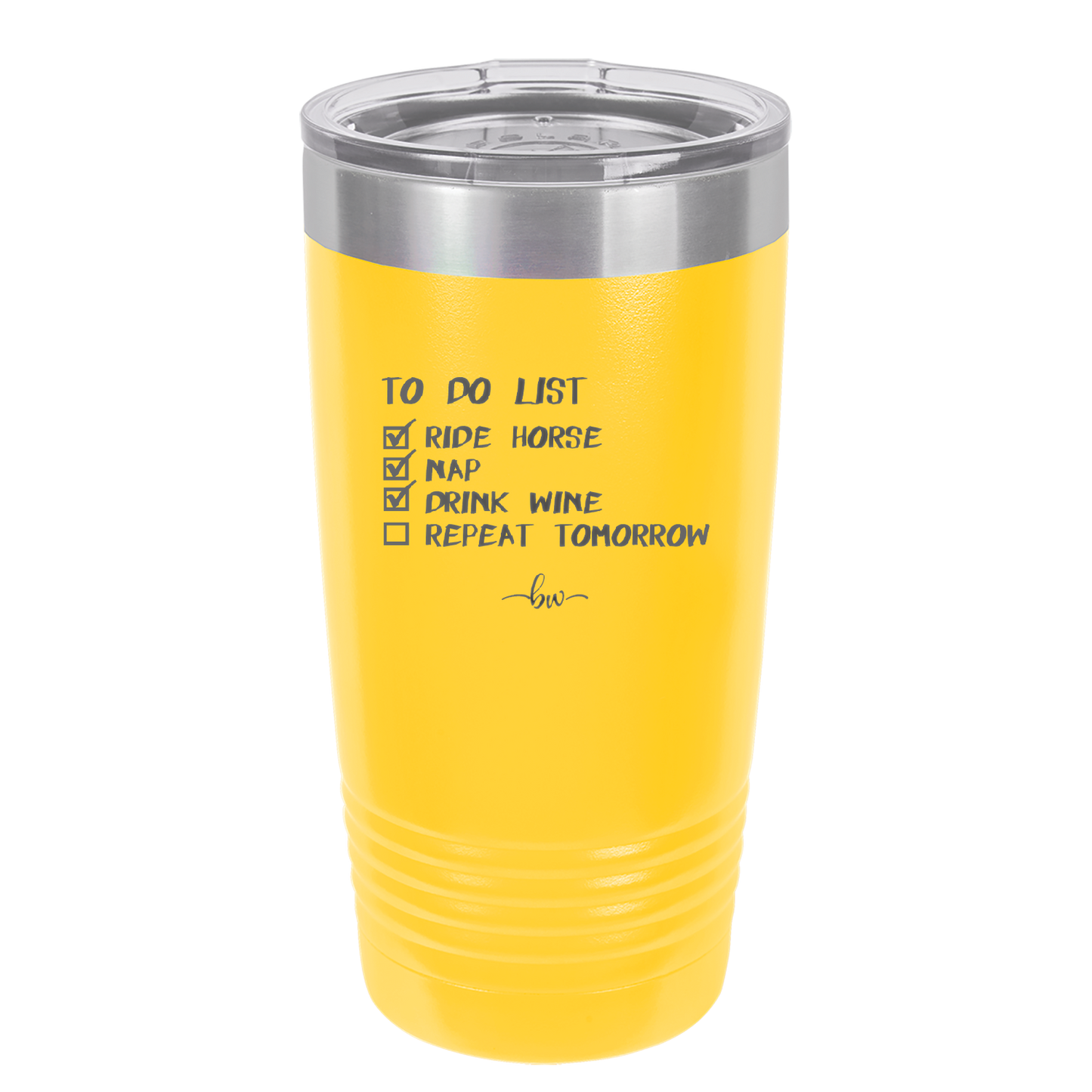 To Do List Ride Horse Nap Drink Wine Repeat - Laser Engraved Stainless Steel Drinkware - 1383 -