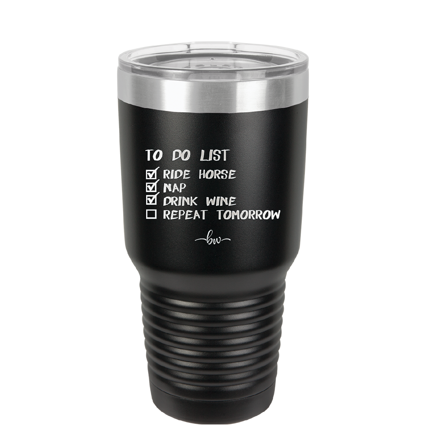 To Do List Ride Horse Nap Drink Wine Repeat - Laser Engraved Stainless Steel Drinkware - 1383 -