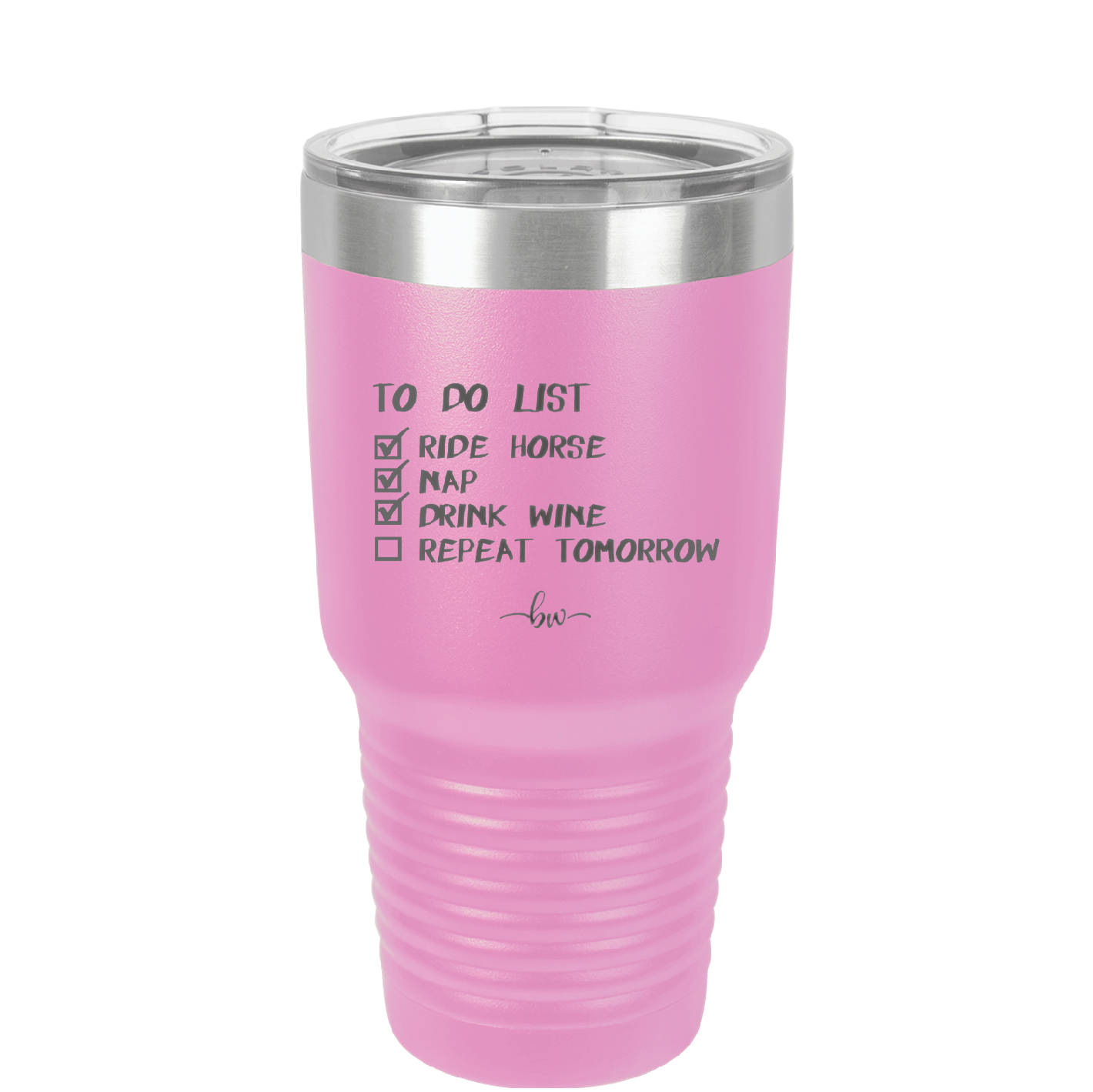 To Do List Ride Horse Nap Drink Wine Repeat - Laser Engraved Stainless Steel Drinkware - 1383 -