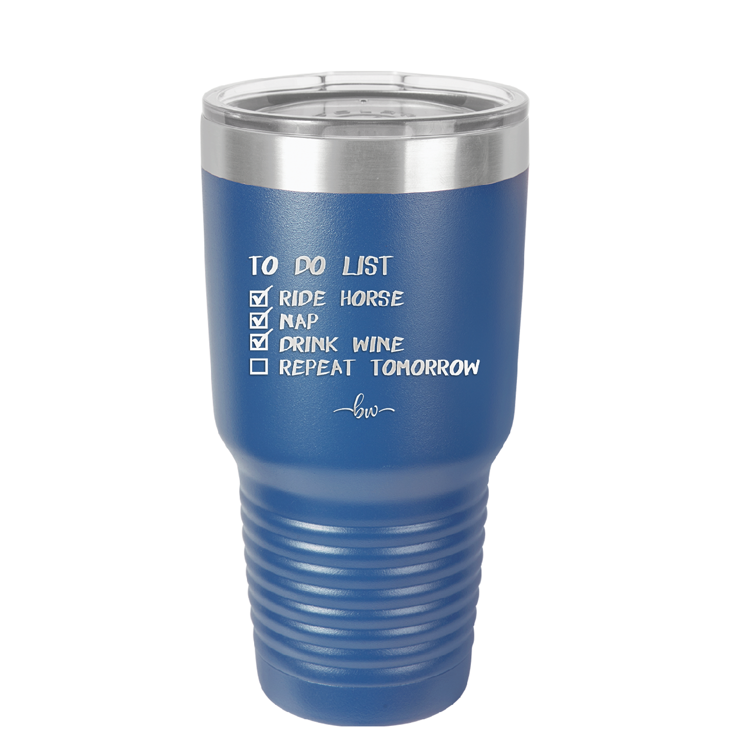 To Do List Ride Horse Nap Drink Wine Repeat - Laser Engraved Stainless Steel Drinkware - 1383 -