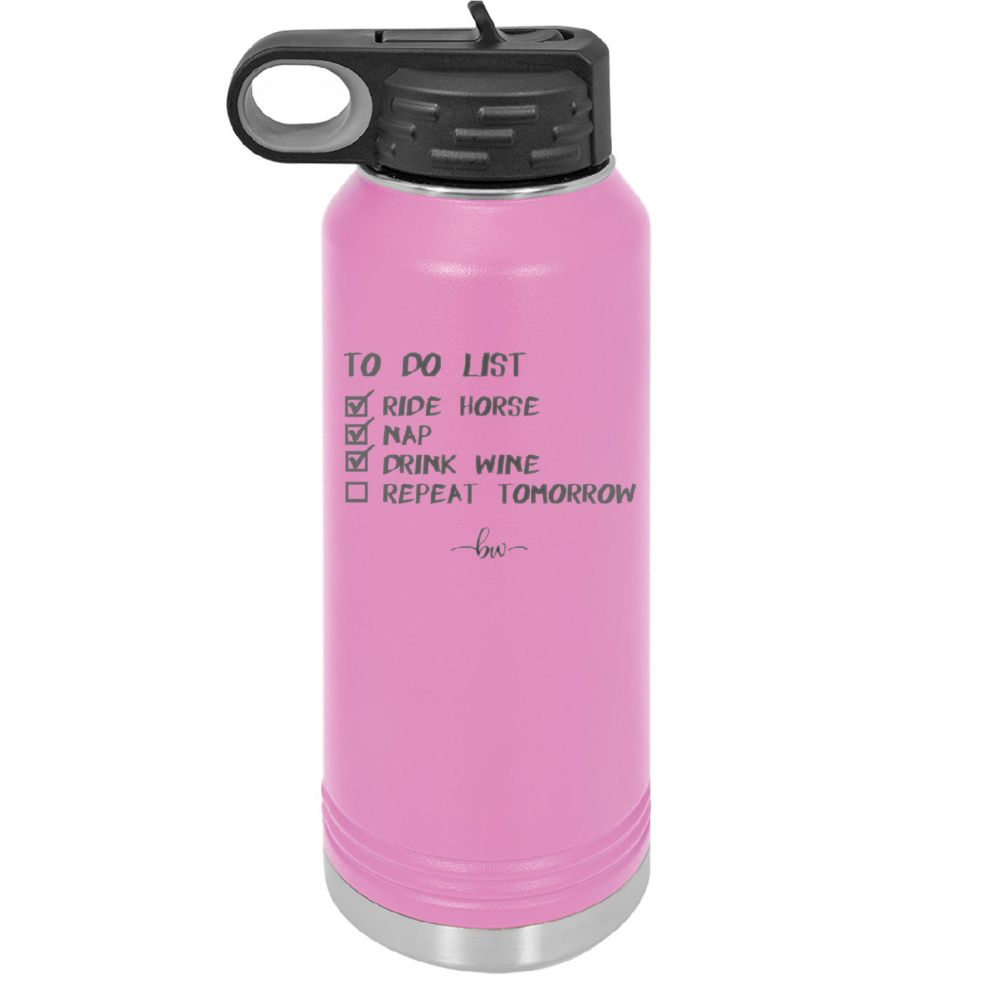 To Do List Ride Horse Nap Drink Wine Repeat - Laser Engraved Stainless Steel Drinkware - 1383 -