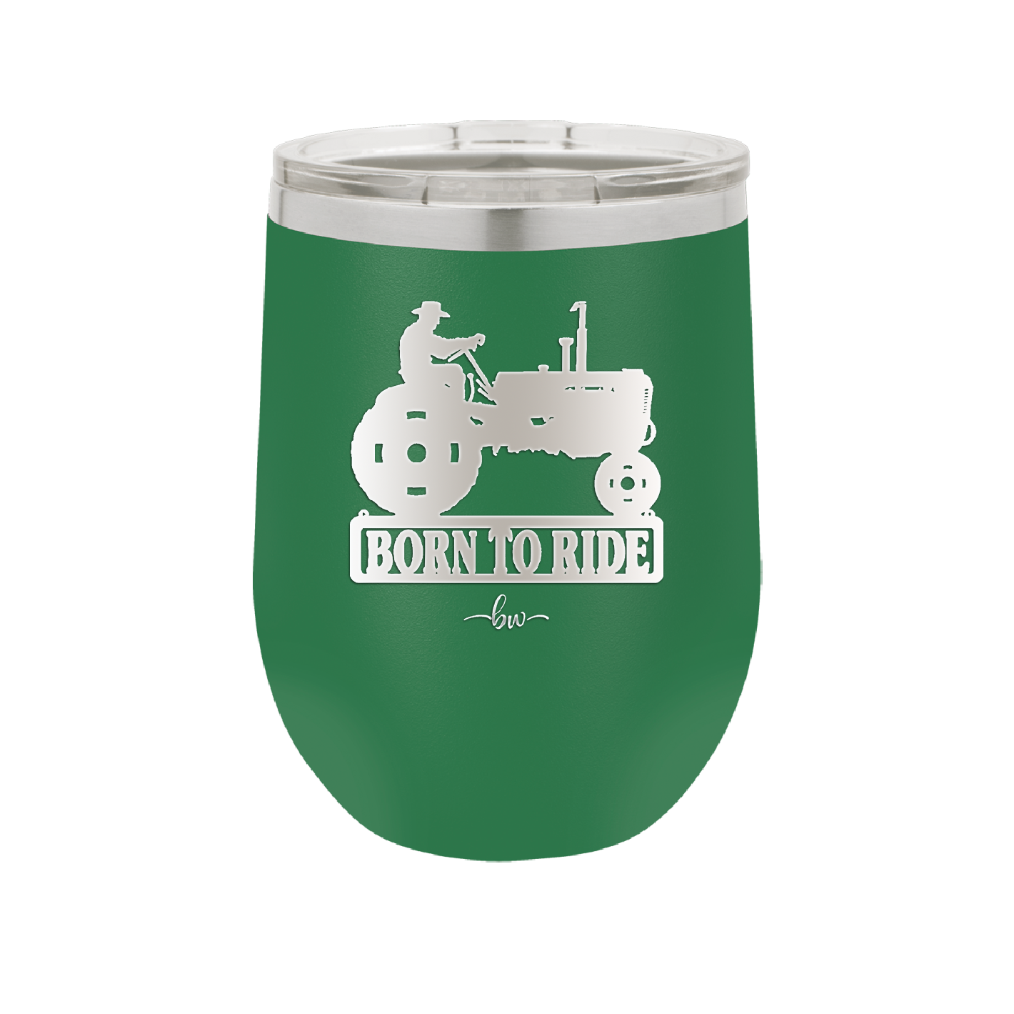 Born to Ride with Tractor - Laser Engraved Stainless Steel Drinkware - 1394 -