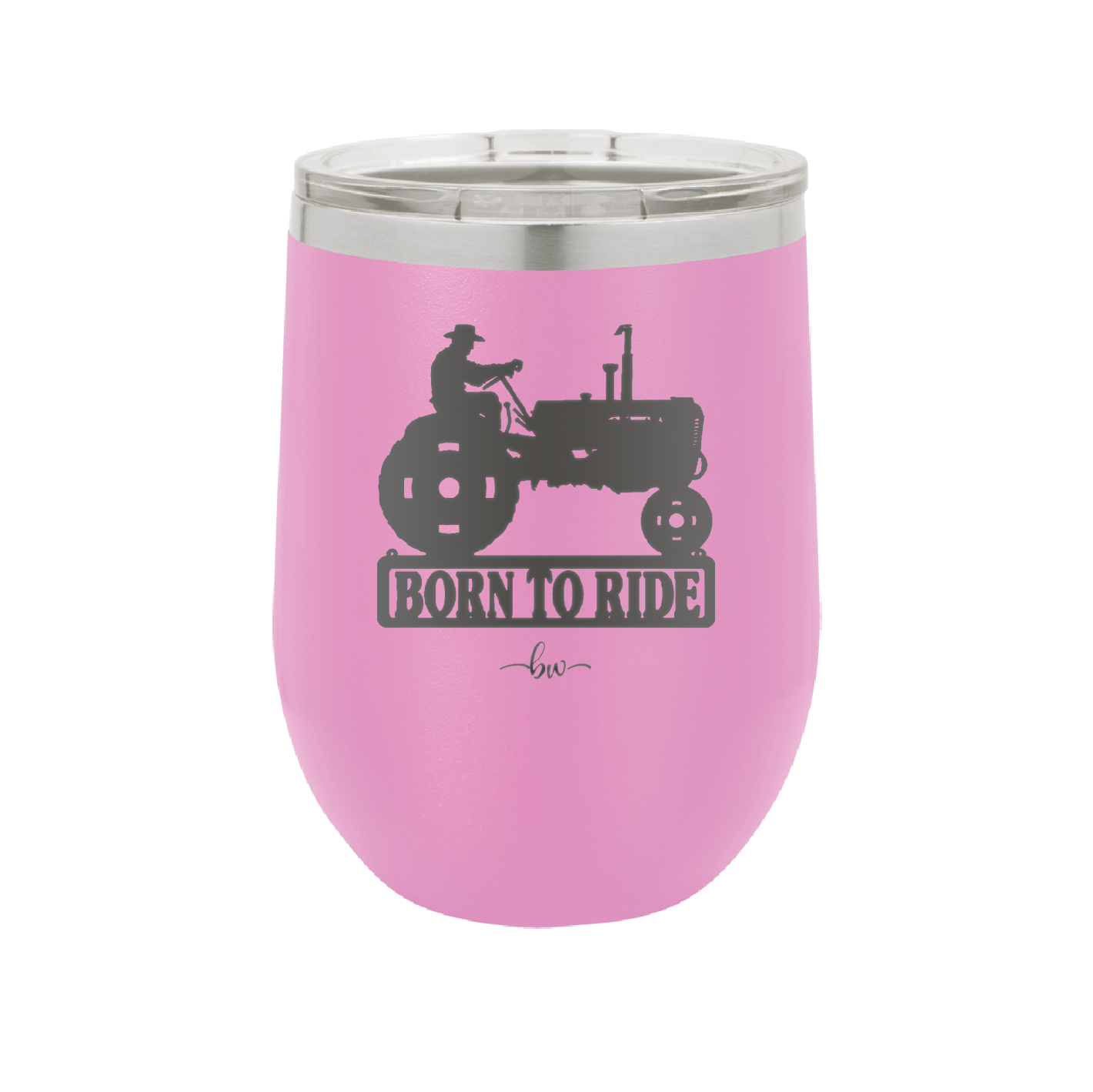 Born to Ride with Tractor - Laser Engraved Stainless Steel Drinkware - 1394 -