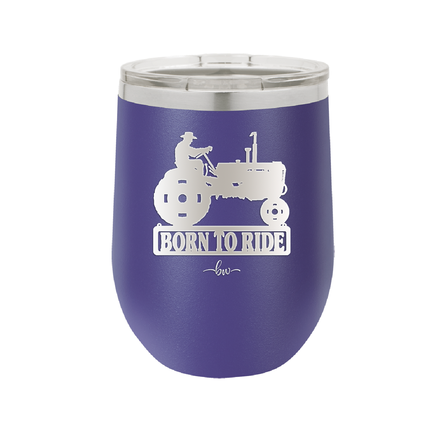 Born to Ride with Tractor - Laser Engraved Stainless Steel Drinkware - 1394 -